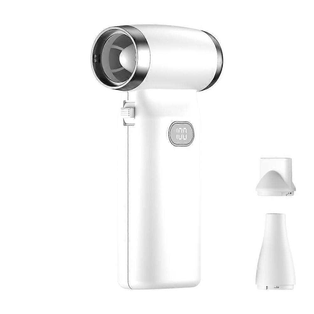 Tragbarer Turbo Jet Tischventilator, 110.000 U/min, Mini-tischventilator Mit Akku (6000 Mah), 100 Geschwindigkeitsstufen, Weiß