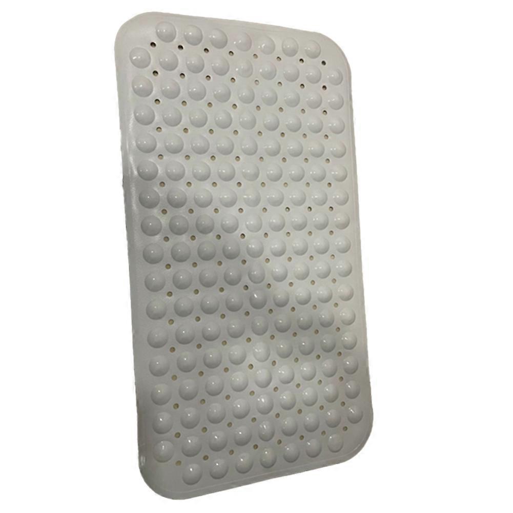 Lange Pvc-badematte, Rutschfest Und Schimmelresistent, Mit Abflusslöchern Und Saugnäpfen, Maschinenwaschbar, Einfarbig Weiß, 100 X 40 Cm