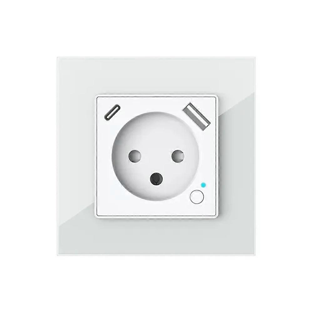 Tuya Smart Wi-fi Wandsteckdose (israel) Mit Usb Typ-c Pd20w Ladeanschluss, Kompatibel Mit Iphone Und Alexa Fernbedienung (weiß)