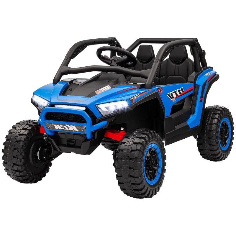 Kinder-elektroauto Utv, 2-sitzer 24 V Mit Eltern-fernbedienung Und 4 Motoren, Geländefahrzeug Aus Kunststoff Mit Federung, 117 X 72 X 67 Cm, Blau
