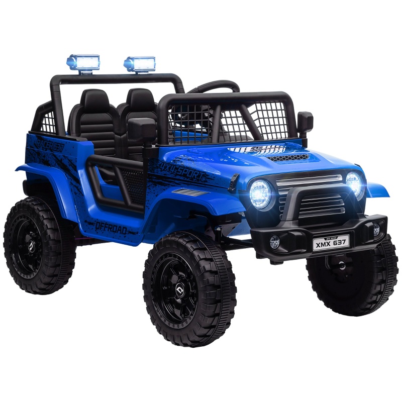 Kinder-elektroauto Mit Eltern-fernbedienung Und Stoßdämpfern, Kunststoff Und Metall, 109 X 67 X 68,5 Cm, Blau