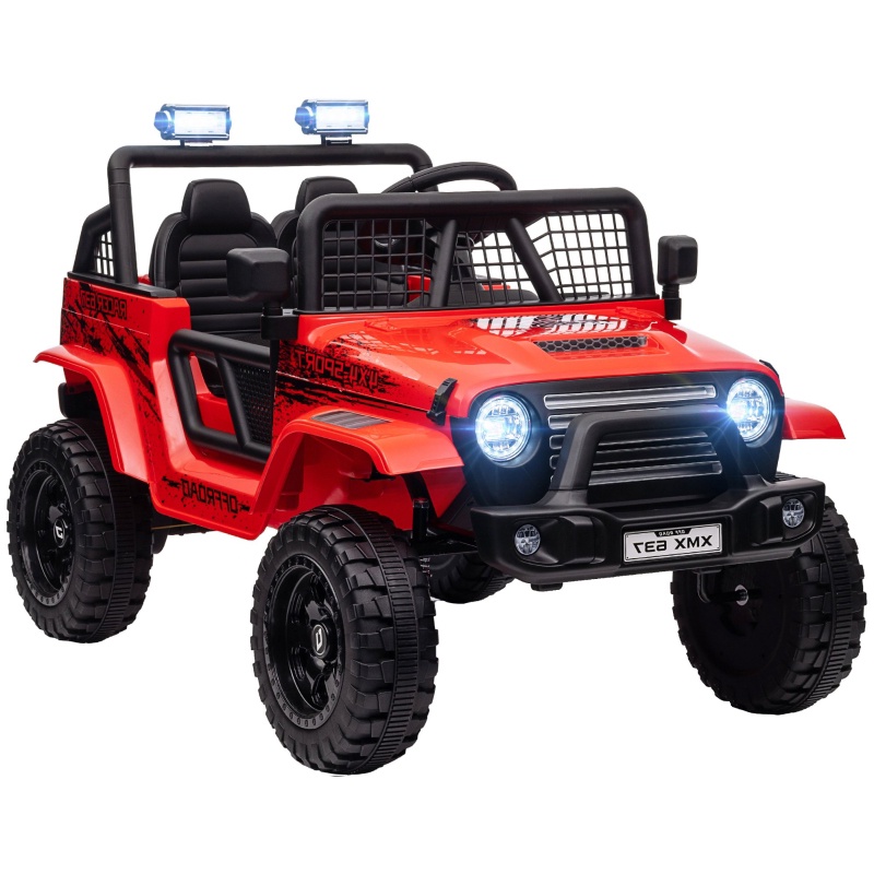 Kinder-elektroauto Mit Eltern-fernbedienung Und Stoßdämpfern, Kunststoff Und Metall, 109 X 67 X 68,5 Cm, Rot