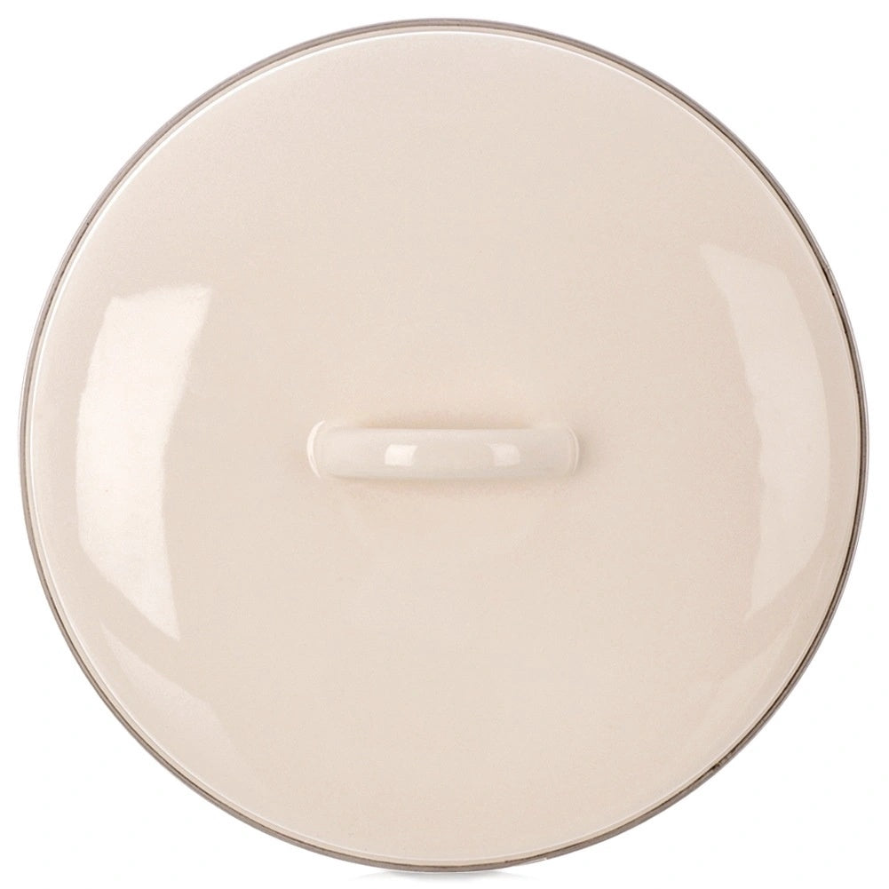 26 Cm Cream Enamel Lid With Handle