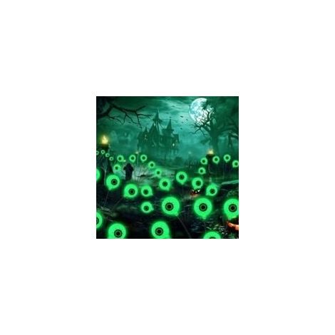 2-teiliges Solar-halloween-dekorationsset Für Den Außenbereich, 6 Grüne Led-solar-halloween-kugellichter, Ip65 Wasserdicht, Halloween-dekoration Für Garten/hof/rasen/partydekoration [energieklasse