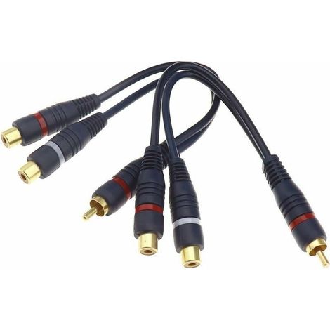 X 20 Cm Splitterkabel, 1 Cinch-stecker Auf 2 Cinch-buchsen, Doppelklinkenstecker, Av-audio-leitung