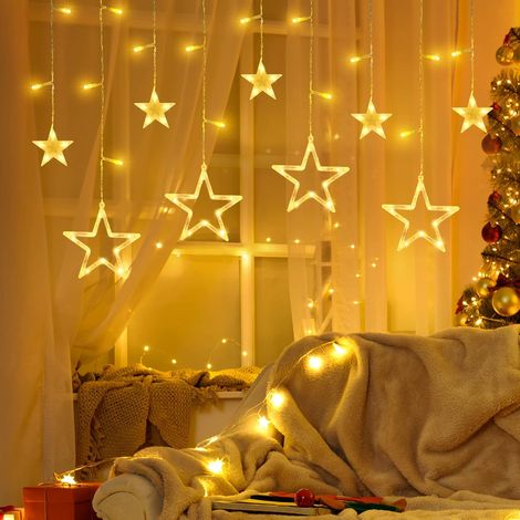 3,5 M Lange Sternen-lichterkette, Weihnachtsstern-lichterkette, Led-lichterkette, Leuchtende Led-sterne Und Monde Für Weihnachtsdekoration Und Partys