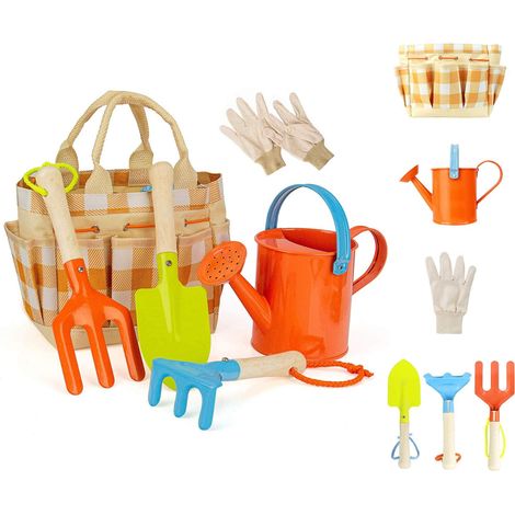 Gartengeräte-set, Gartengeräte-set, Gartenhandschuhe, Schaufel, Rechen, Kelle (gitter)