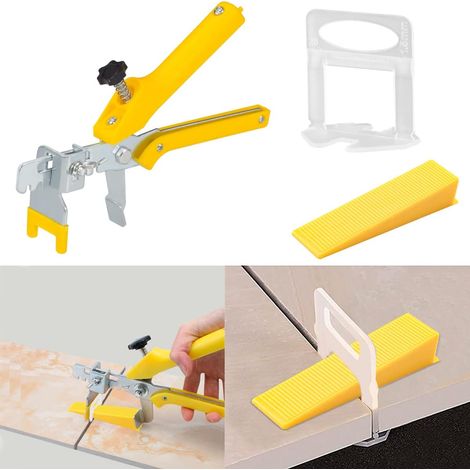 Verbesserte Version Des 1/16-zoll-fliesenausgleichssets, 200 Fliesenabstandshalter, 100 Wiederverwendbare Keile Und 1 Bodenfliesenklemme