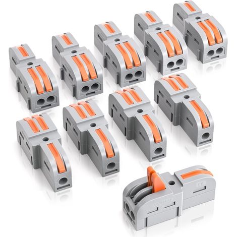10 Verbindungsklemmen (1 Eingang, 2 Ausgänge) Zum Verbinden Von Drei Kabeln Mit Hebel, Kabelverbinder Mit Klemme Für Drähte Von 0,2–4 Mm², Für Heimwerkerprojekte