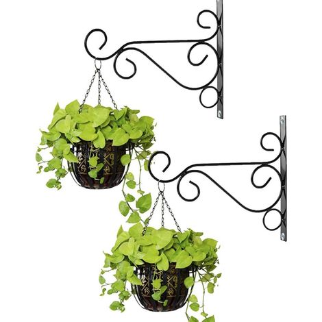 Stück Halterungen Für Hängekörbe Im Außenbereich, Schwarze Metallhaken Für Den Garten, 25 Cm Lange Haken Für Hängekörbe