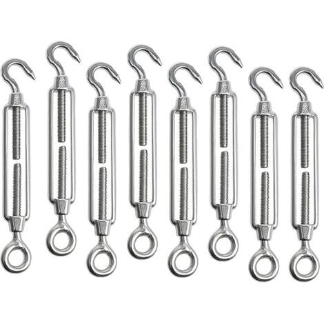 8-teiliger M5-kabelspanner, Verstellbar, Aus Edelstahl, Haken- Und Ösenspanner, Drahtspanner Aus Edelstahl 304 Für Seile, Kabel, Wäscheleinen, Gartenzäune