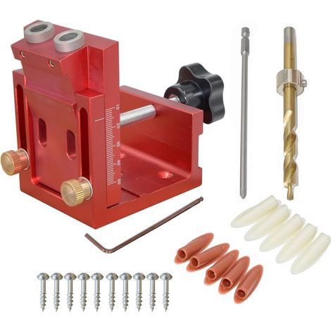 Schrägbohr-spannset, Bohrführungsstift, Lochpositionierer, Bandklemme, Diy-aluminium-holzbearbeitungsbohrer Mit 9-mm-bohrer