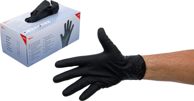BGS 74671 Einweghandschuh-Box, Nitril, XL 100 Stk mit extra Griffigkeit
