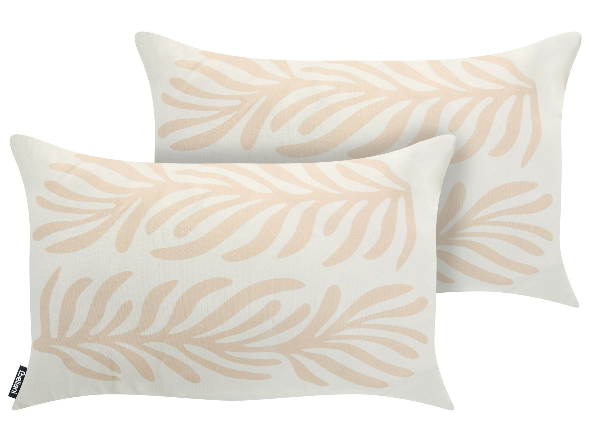 Gartenkissen 2er Set Alisma Pflanzenmuster 30 X 50 Cm Hellbeige