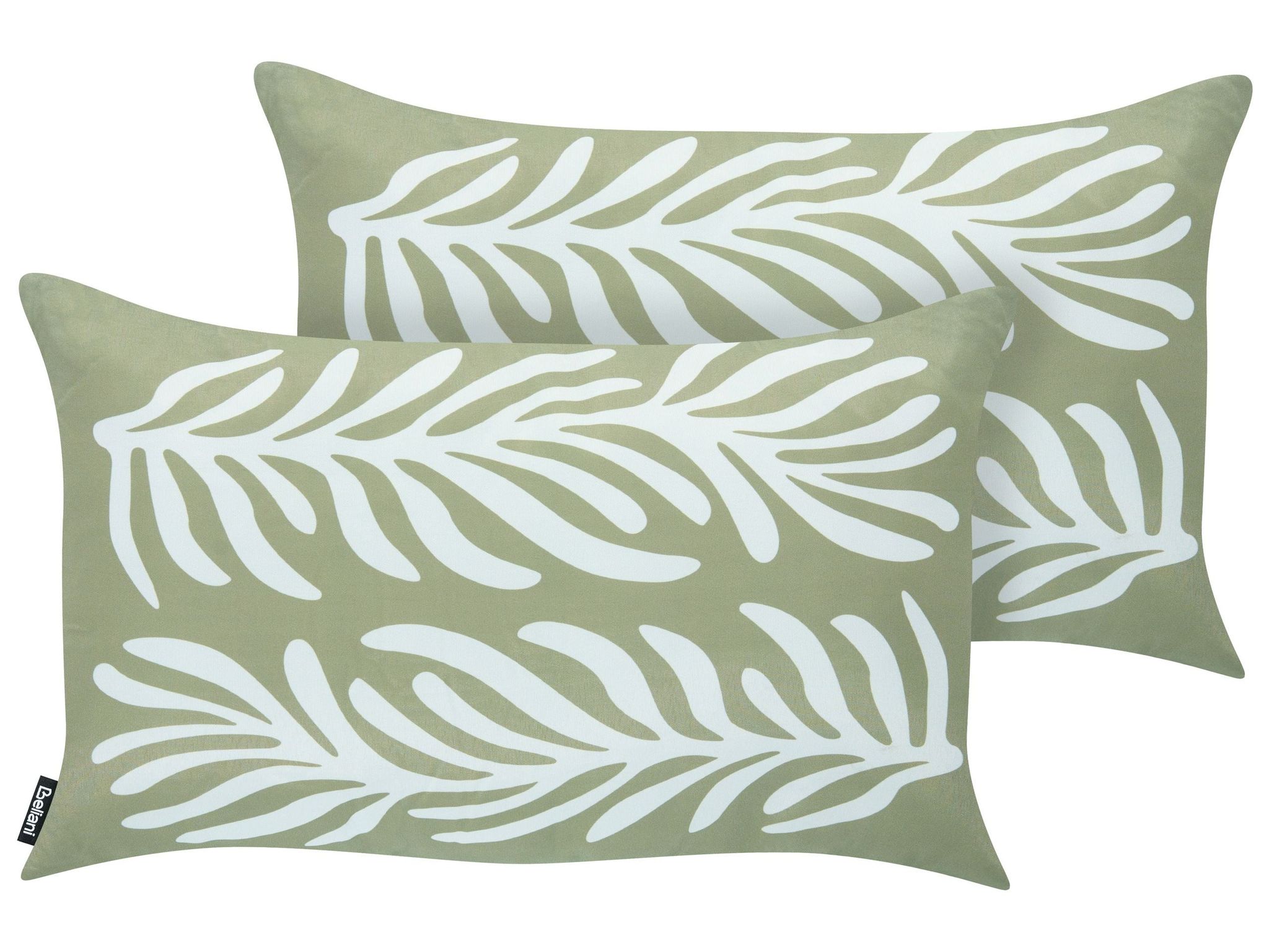 Gartenkissen 2er Set Alisma Pflanzenmuster 30 X 50 Cm Olivgrün