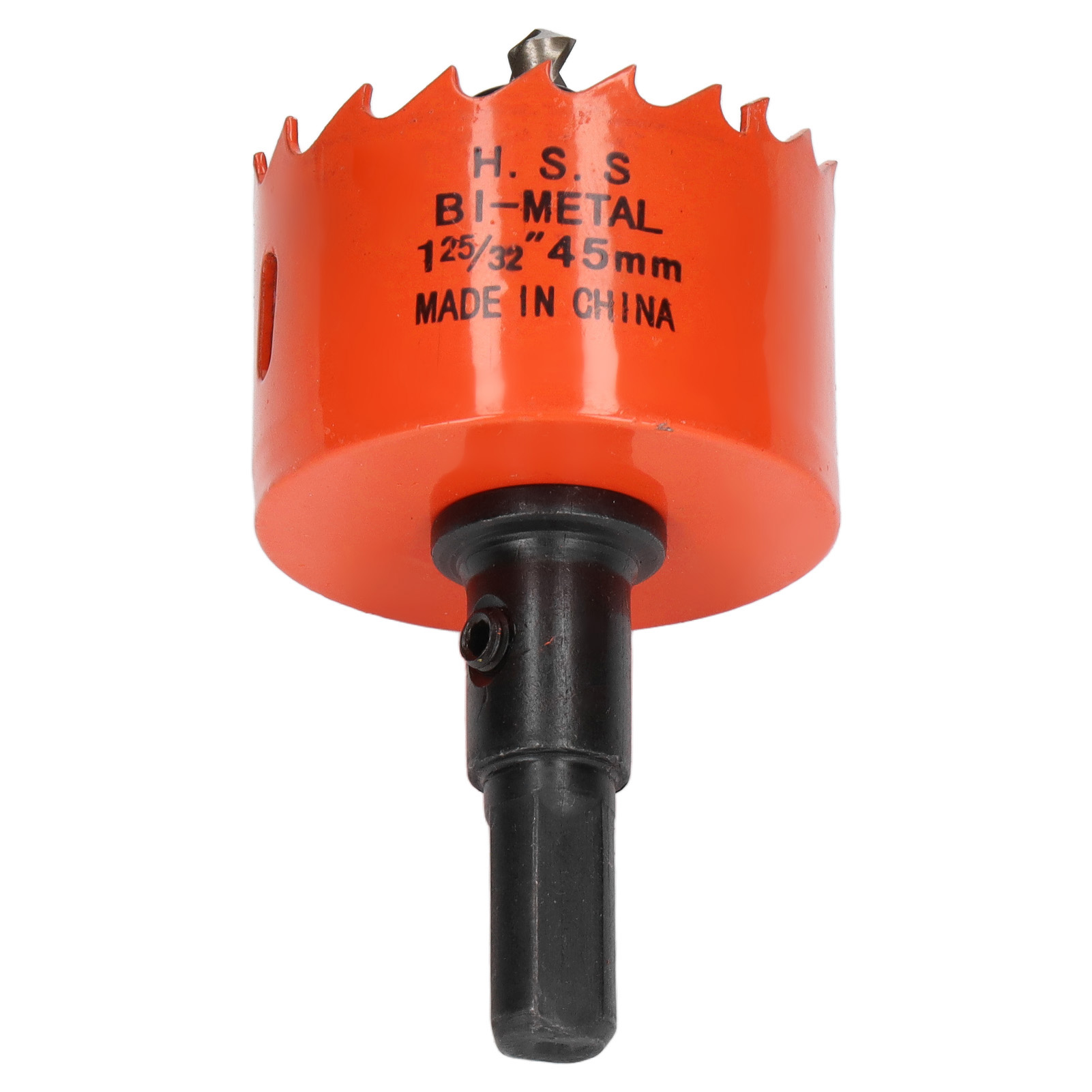 Lochsägebohrer Scharfe Zähne Einfache Spanabfuhr Hss-lochschneider Mit Hoher Härte Und Dorn Für Holz Und Metall 1‑25/32 Zoll (45 Mm)