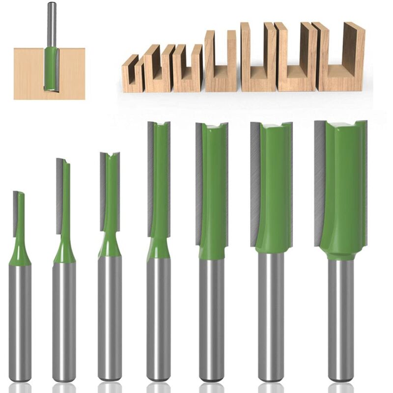 6-mm-nutfräser, Satz Nutfräser Mit Gerader Kante, Hartmetall-holzfräser (7er-set)