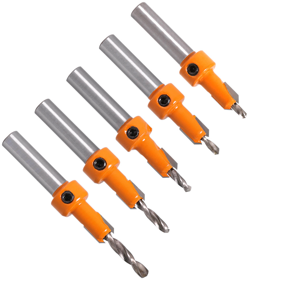 Set Mit 5 X 8 Mm Senkbohrern Für Die Holzbearbeitung, Inklusive Sechskantschlüssel Und Schrauben.