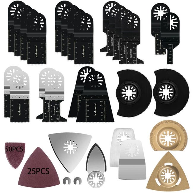 Ein Set Aus 105 Vielseitigen Alternativ-sägeblättern, Geeignet Für Holz, Metall Und Kunststoff.