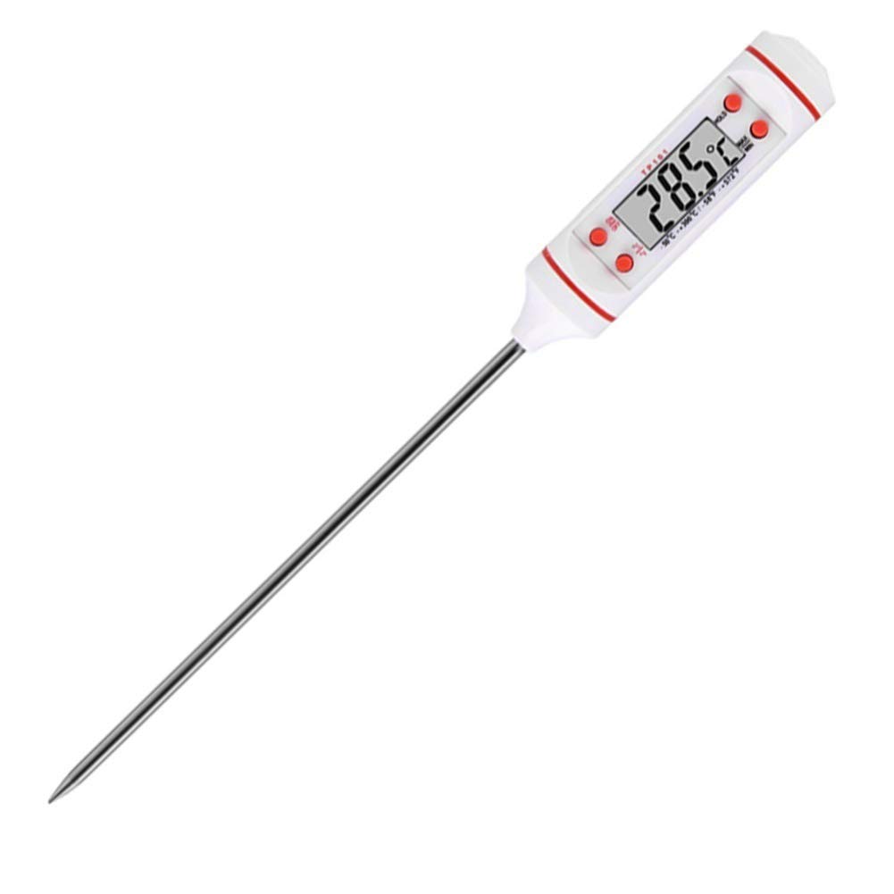 Kochthermometer Mit Sonde, Edelstahl-stiftthermometer (weiß)hohe Qualität, Die Ideale Wahl Für Familien.