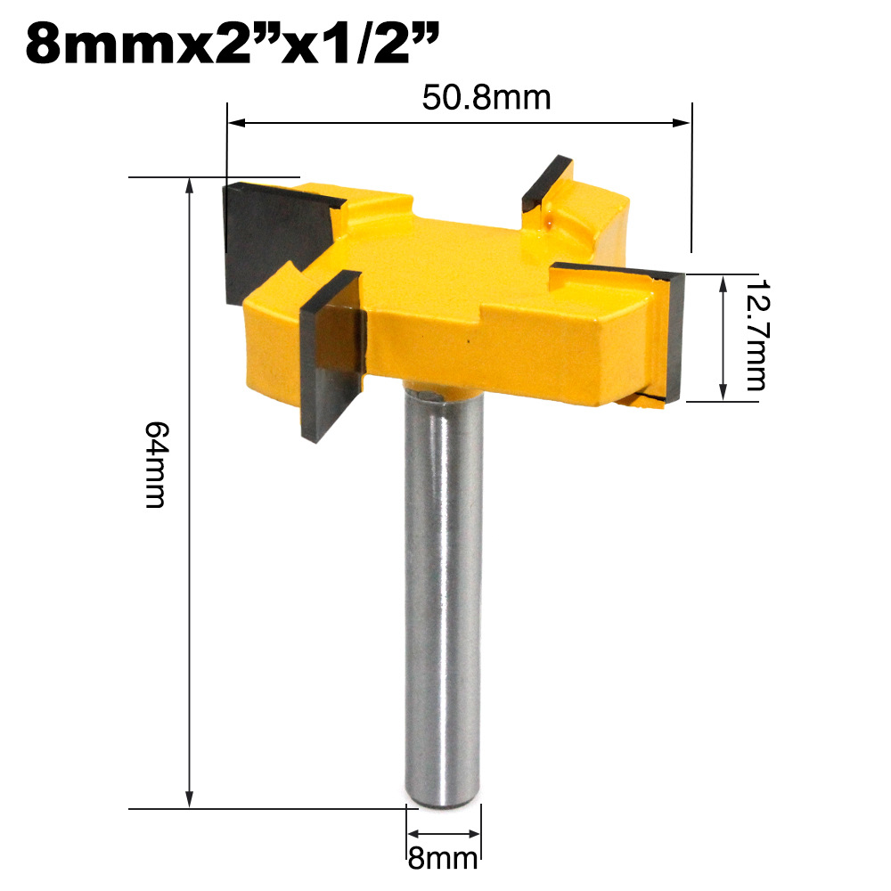Einteiliger Cnc-fräser, Geeignet Für Opferplatten, 8 Mm Schaftdurchmesser, 2 Zoll Durchmesser, Kann Als Bodenfräser, Holzfräser, Hobel Und Andere Werkzeuge Verwendet Werden.