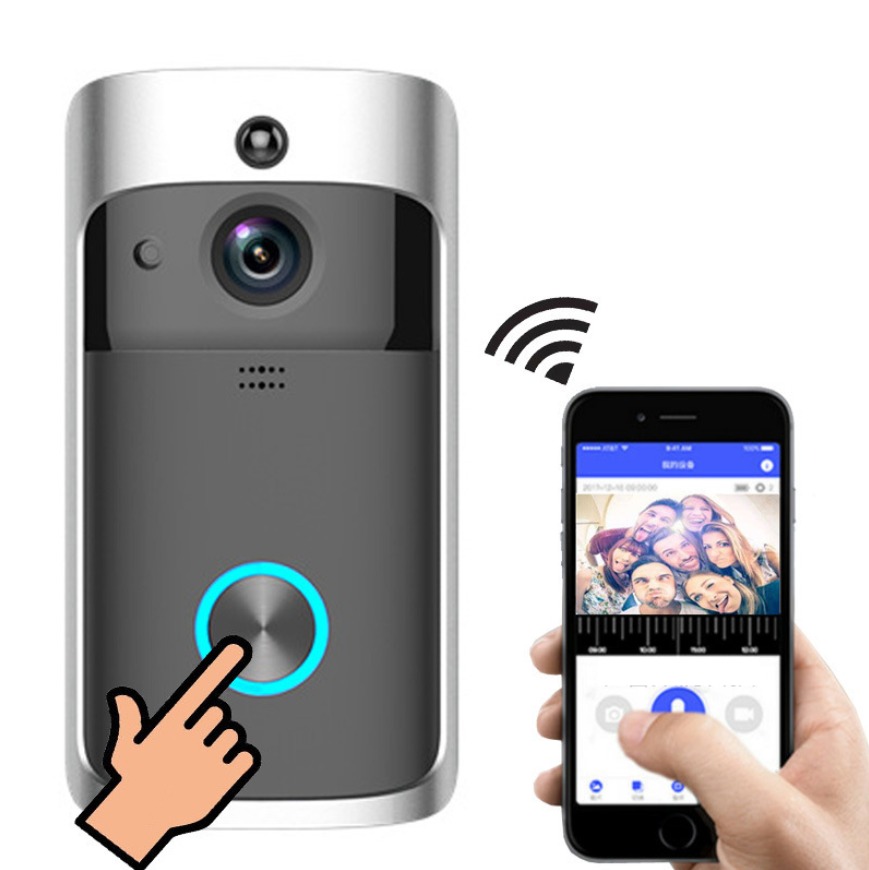 Schwarze Video-türklingel, Smarte Wlan-video-gegensprechanlage, Heimüberwachungssystem, Video-türklingel Und Video-gegensprechanlage