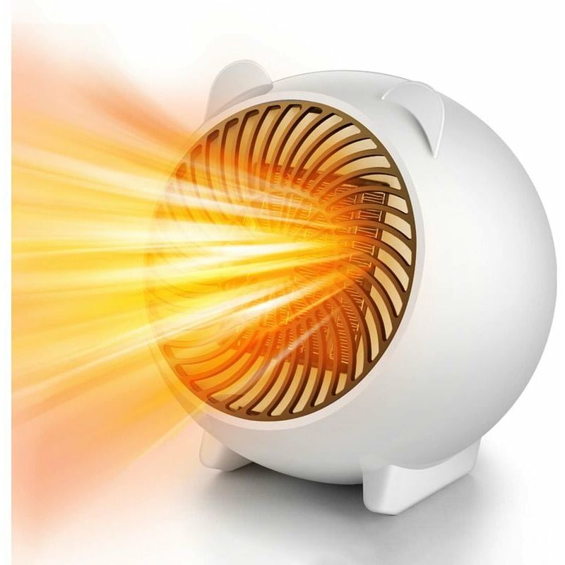 Weißer Heizlüfter, 500 W, Energieeffiziente Heizung Für Zuhause Und Büro, Heizt In 5 Sekunden Auf, Kleine Elektrische Heizung