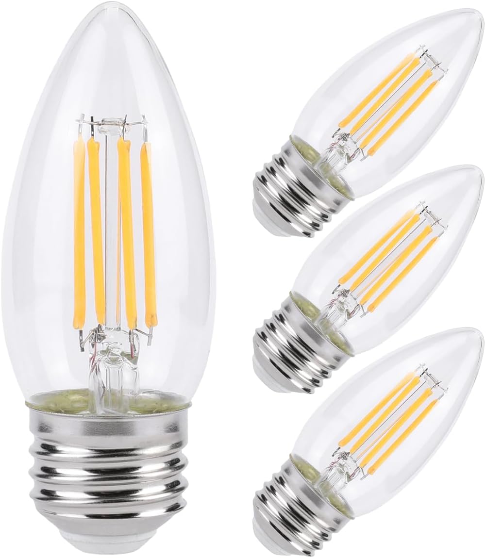 C35 Led-lampe, 4 W, 220 V, E27-sockel, Warmweiß, Nicht Dimmbar, 4er-packhohe Qualität, Die Ideale Wahl Für Familien.