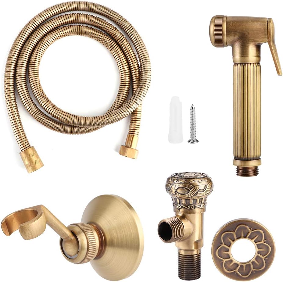 Wc-bidet-duschset, Handbrause Aus Messing Für Badezimmer, 4-teiliges Set (bronze)