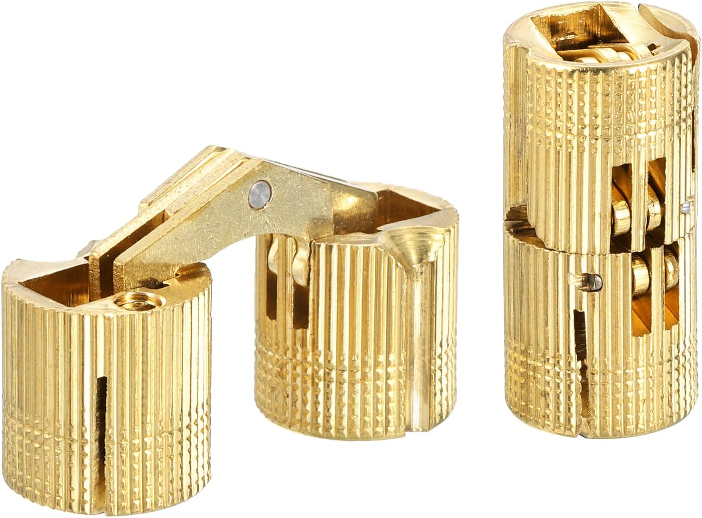 Zylinderscharnier, Verdecktes Möbelscharnier, 180° Öffnungswinkel, Geeignet Für Heimwerkerprojekte, Goldfarben, 12 Mm, 2 Stück