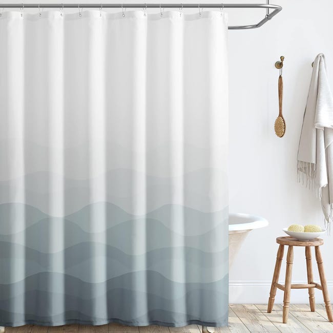 Dekorativer, Wasserdichter Duschvorhang Für Badezimmer, 180 X 180 Cm, Farbverlauf Grau