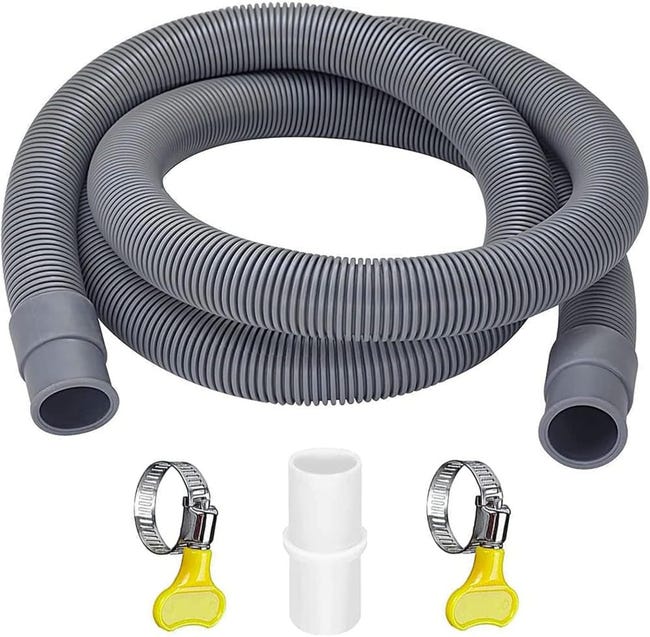 Ablaufschlauch – Für Frontlader-waschmaschinen – Mit Zwei Klemmen Und Verlängerung – Geeignet Für 20–25-mm-anschlüsse – 3 M