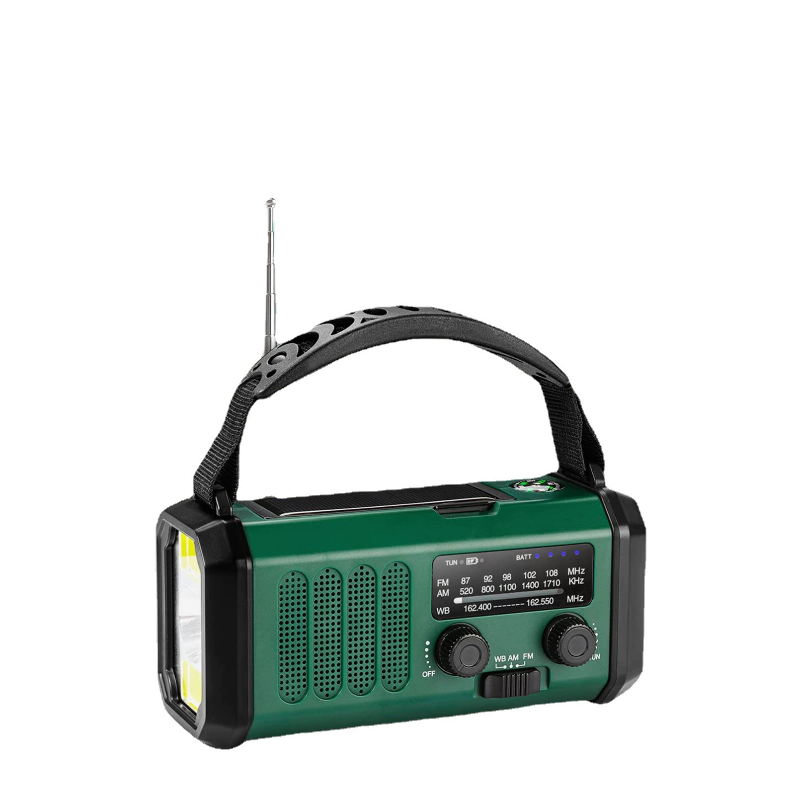 Notfallradio Mit Led-taschenlampe, Tragbares Noaa Am/fm-radio Mit 10.000-mah-powerbank, Militärgrün