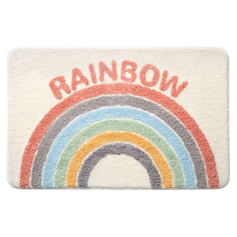 Über Dem Regenbogen: Die 50 X 80 Cm Große, Rutschfeste Badematte Für Den Nackten Körper Wird Mit Einer Saugfähigen Badematte Und Einer Duschvorhangmatte Geliefert.