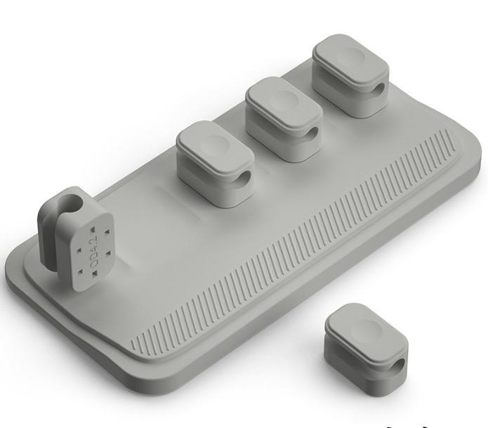1 Grauer Magnetischer Kabelclip Mit 5 Clips Und 1 Basis. Kabelorganisator, Aufbewahrungshalter Für Ladekabel, Computerkabel Usw.