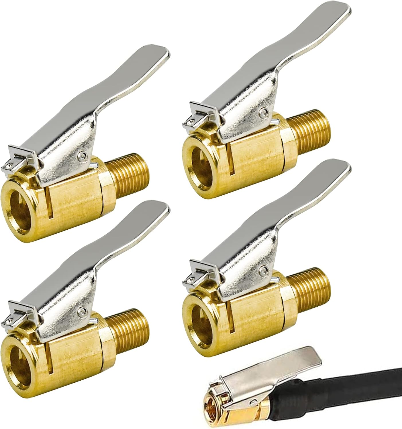 X 8 Mm Autoreifen-aufblasdüsen, Messingventiladapter, Aufblasventilanschlüsse, Autoreifen-aufblaspumpe