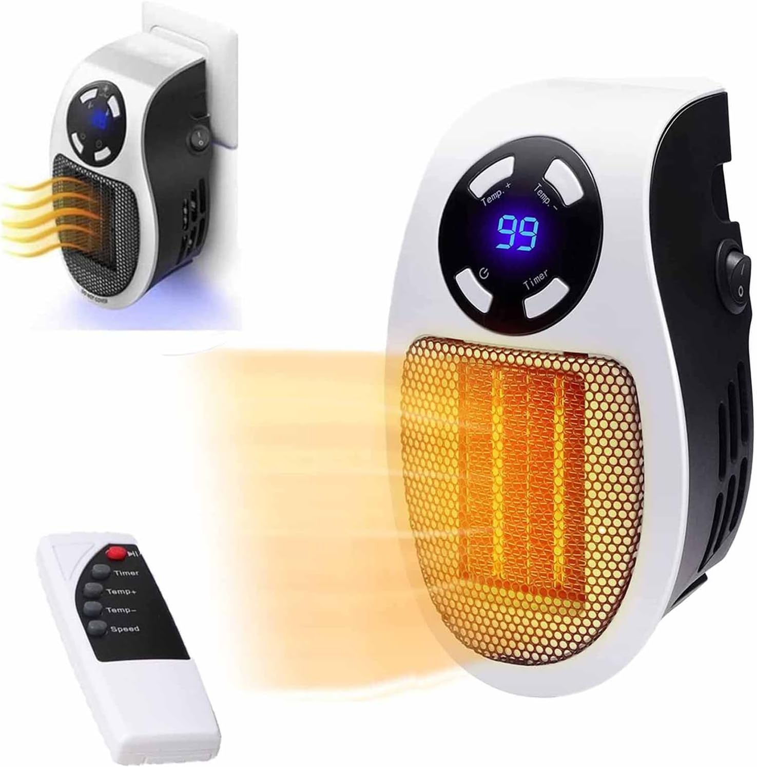 500-w-ptc-energiespar-heizlüfter, Tragbarer Mini-elektroheizer Mit Led-anzeige Und Digitalem Thermostat