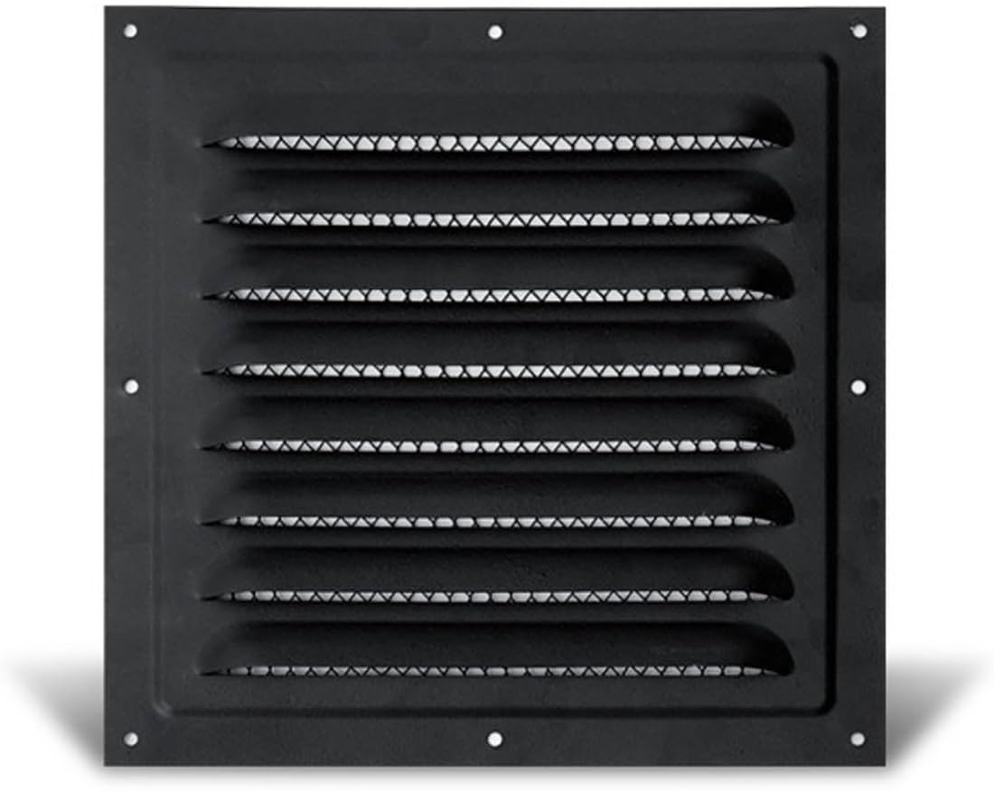 Regensichere Lüftungsabdeckung Aus Edelstahl, Abluftabdeckung, Belüftungsabdeckung, 250 X 250 Mm, Schwarz
