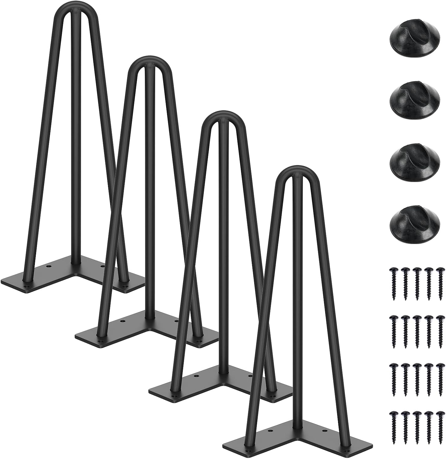 3-beiniges Tischbein, Geeignet Für Couchtisch, Esstisch, Nachttisch, Höhe 30 Cm (schwarz, 4 Stück)