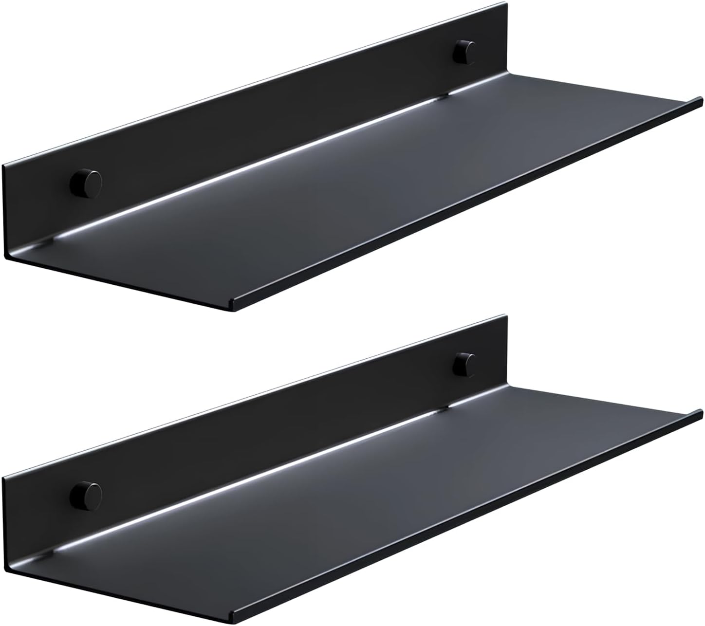 Schwebendes Wandregal, Duschablage, 40 Cm, Für Bad, Küche, Wc, Schwarz, 2 Stück
