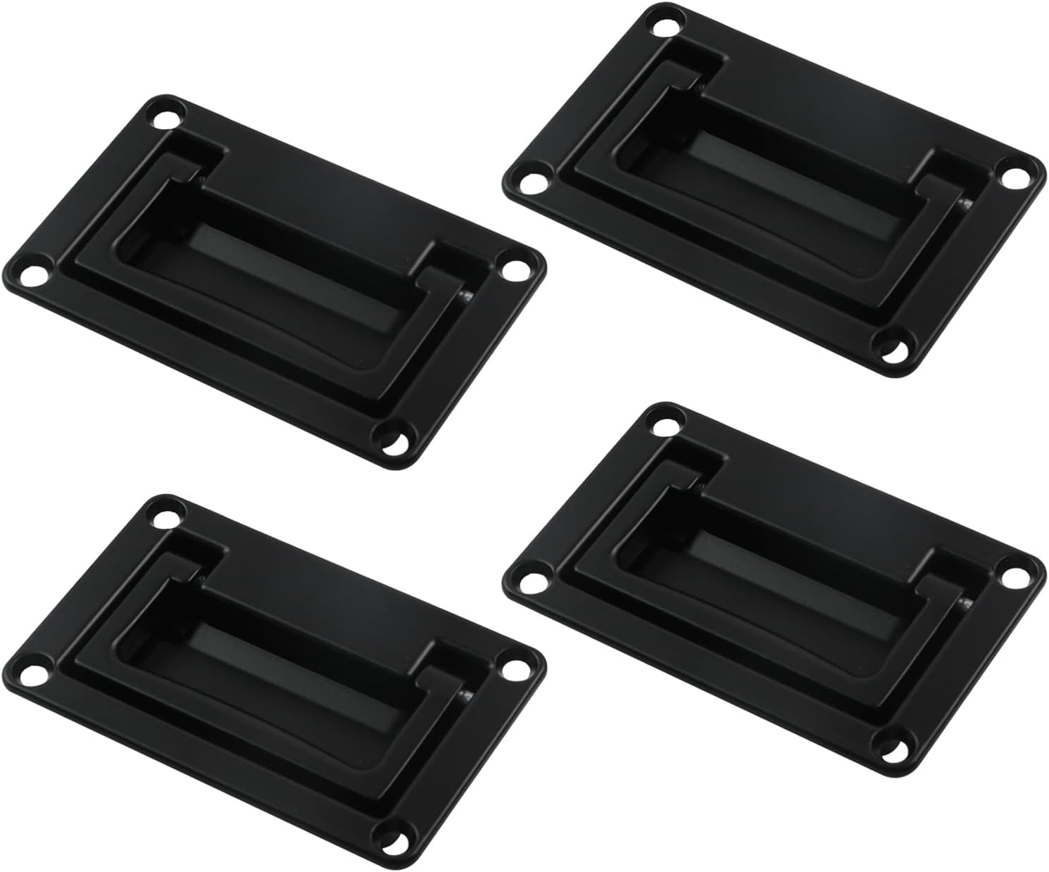 Einlassgriff, Flächenbündiger Türgriff Für Werkzeugkästen, 95 X 60 Mm, Schwarz, 4 Stück