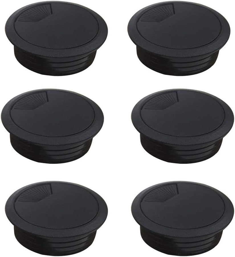 Schwarze Kabeldurchführungen Für 50-mm-kabel, Kunststoff-kabeldurchführungen Für Desktop-computer, Kabelorganisatoren Für Das Kabelmanagement (packung)