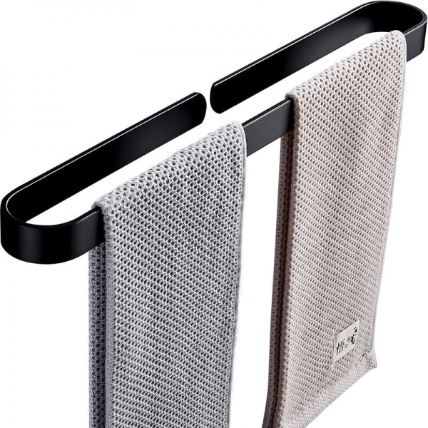 Selbstklebender Handtuchhalter, 40 Cm, Aluminium, Matt, Schwarzhohe Qualität, Die Ideale Wahl Für Familien.