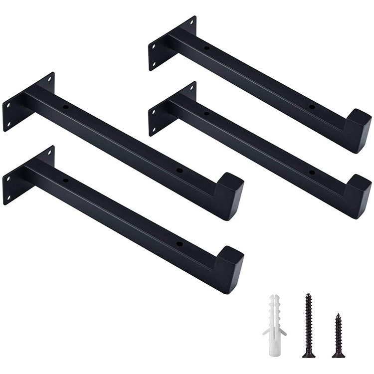 20 Cm Wandhalterung, 4er-set Wandhalterungen Im Industriestil, Mit Befestigungshaken, Retro-wandhalterung, Metallhalterung, Schwarz, Selbstmontage, Schrauben Inklusive