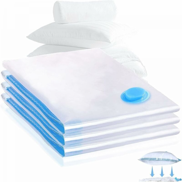 Vakuumbeutel + Pumpe, Vakuum-reisebeutel, Wiederverwendbarer Vakuumbeutel, Vakuum-kompressionsbeutel Für Kleidung, 80 × 100 Cm