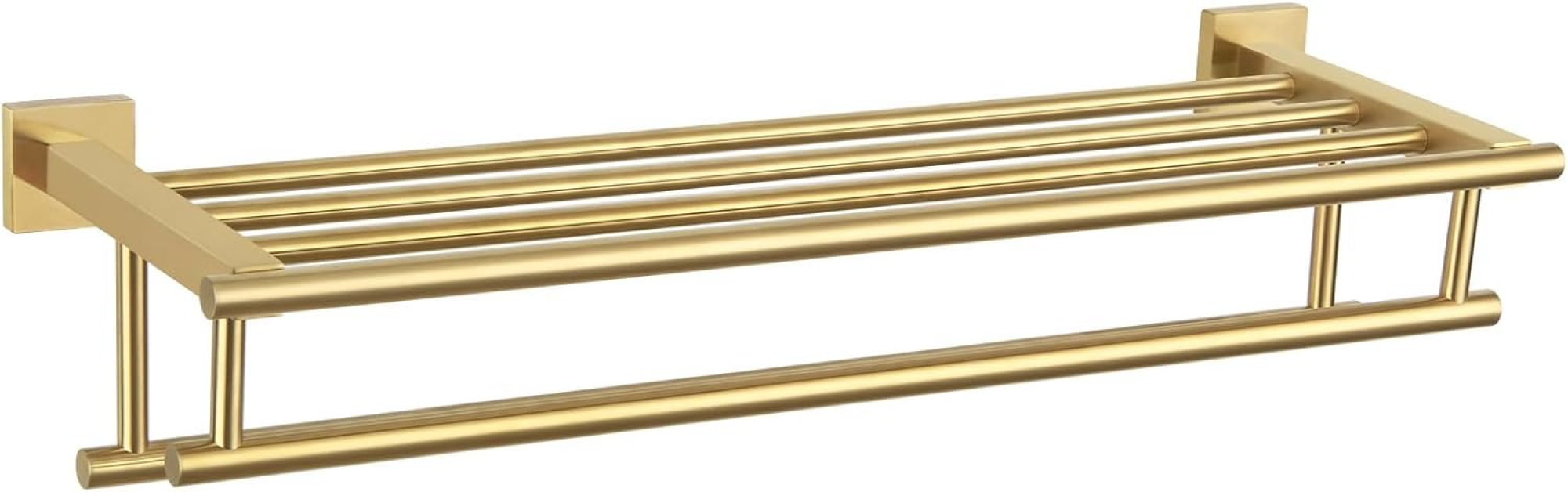 Doppelter Handtuchhalter, Turm-handtuchhalter Mit Zwei Handtuchstangen, Handtuchhalter Aus Edelstahl, Gebürstetes Gold, 60 Cm
