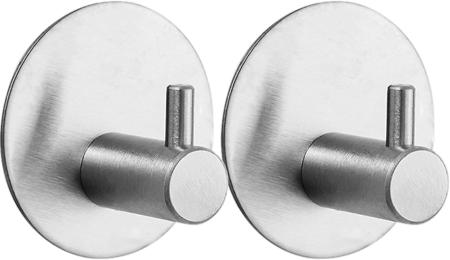 Selbstklebender Wandhaken, Badezimmerhaken, Runder Haken, 4,5 X 4,5 X 2,7 Cm, 2 Stück (silber)