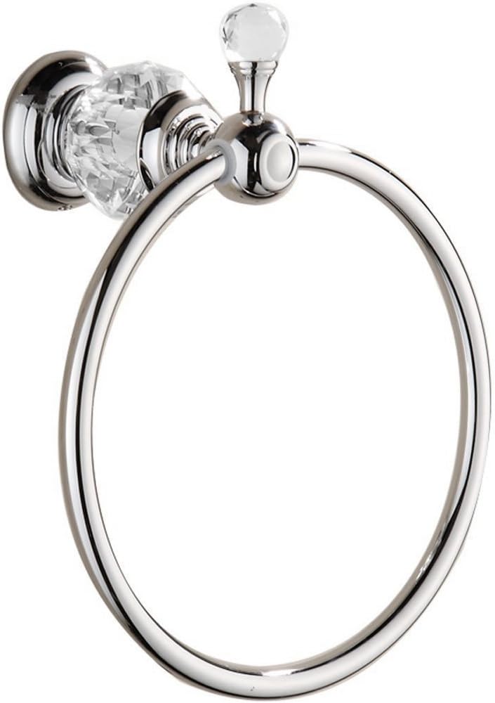 Handtuchring Aus Kristall, Badezimmer-handtuchring Mit Kristallknauf (silber)