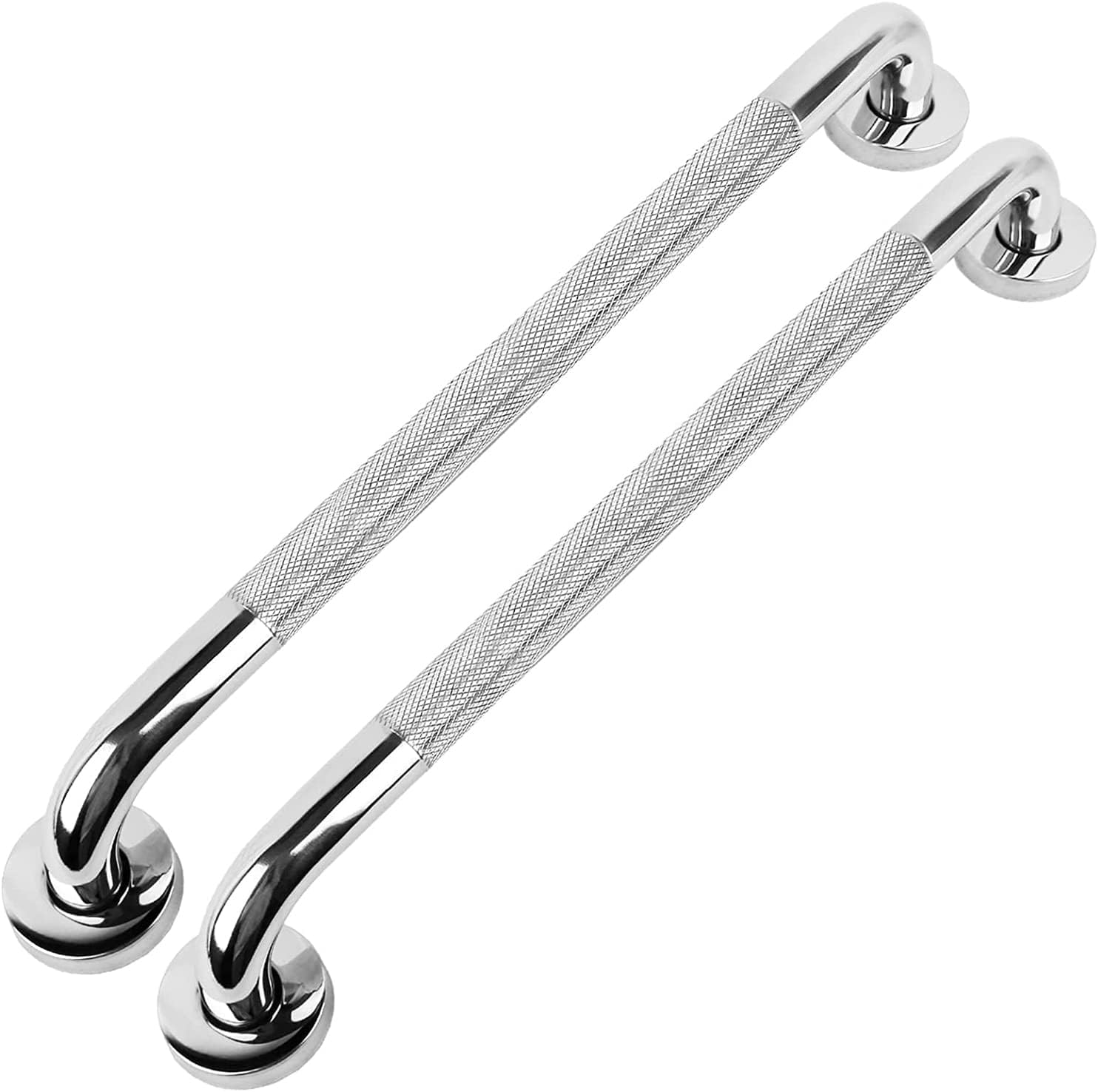 Rutschfester Haltegriff Fürs Badezimmer Mit Gerändeltem Griff (2er-pack, 50 Cm, Silber)