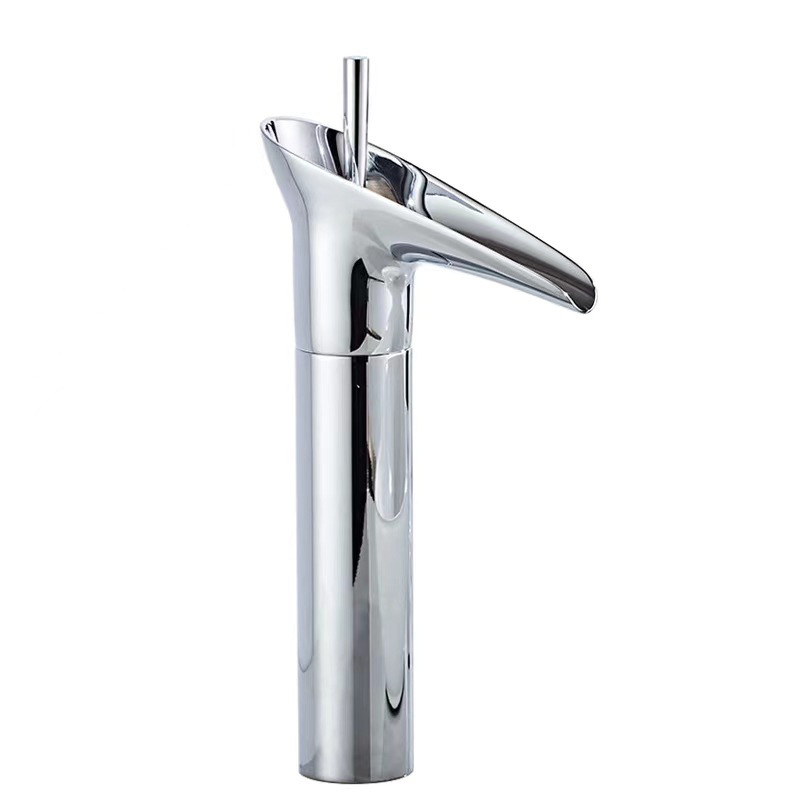 Badezimmerarmatur, Wasserfallarmatur, Vintage-einhebel-waschtischarmatur, Warm- Und Kaltwasser, Messing, Galvanisiert (höhe: 31 Cm)